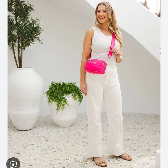 Louenhide Cali Nylon Crossbody shoulder handbag purse like new pink - Picture 3 of 12